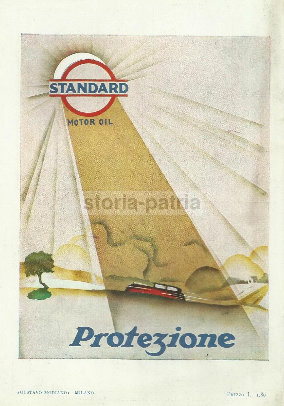Pubblicità Standard Motor Oil Anni '20 Copertina Rivista TCI 1929