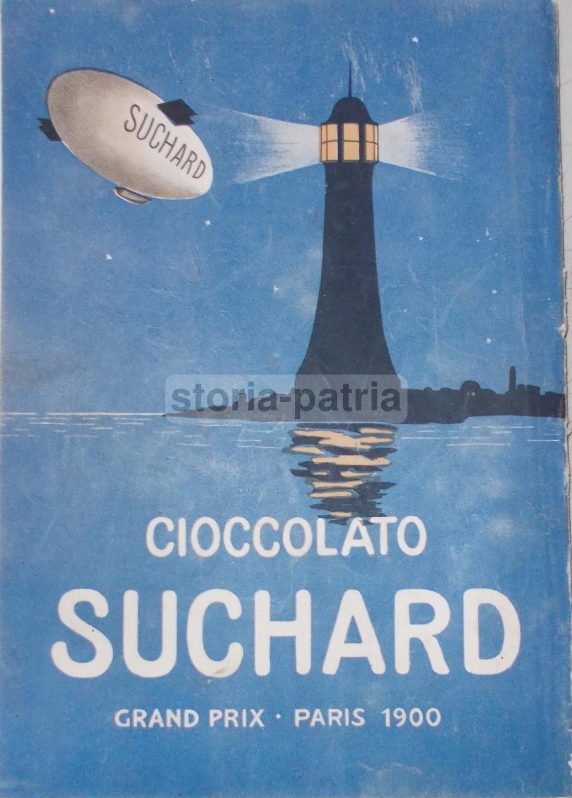 Pubblicità Suchard 1911 Con Dirigibile E Faro Portuale