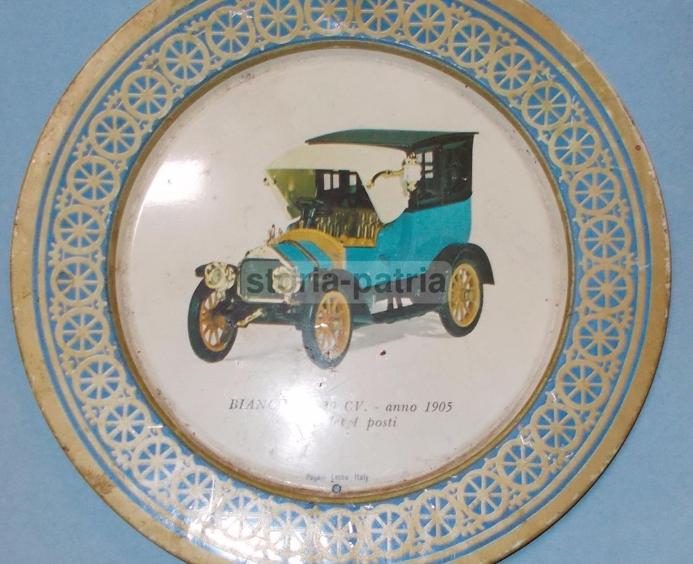 Piatto Pubblicitario Bianchi Landaulet 1905 Edizione Pagani