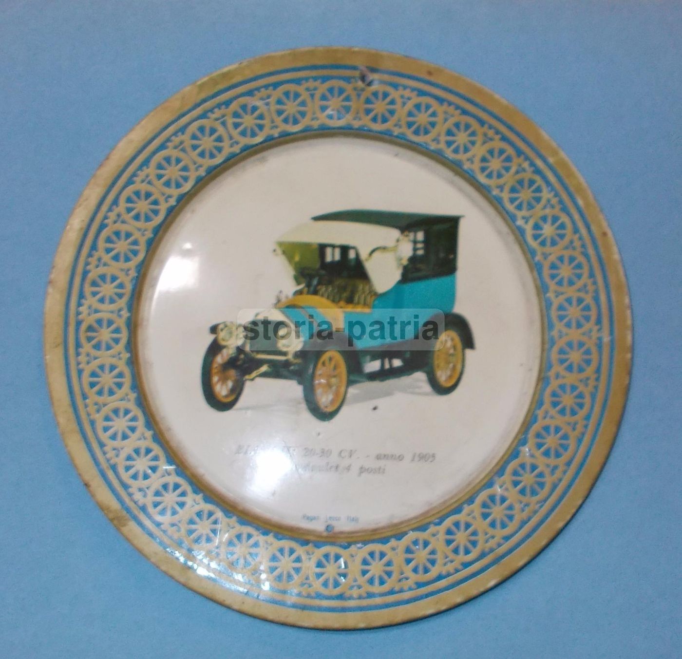 Piatto Pubblicitario Bianchi Landaulet 1905 Edizione Pagani