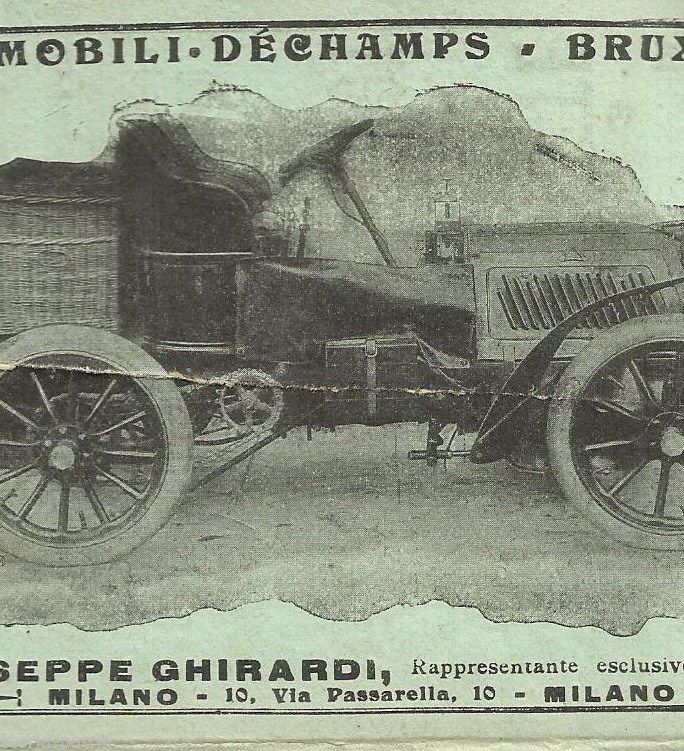Pubblicità Automobili Dechamps, Bruxelles   Ghirardi, Milano, 1902