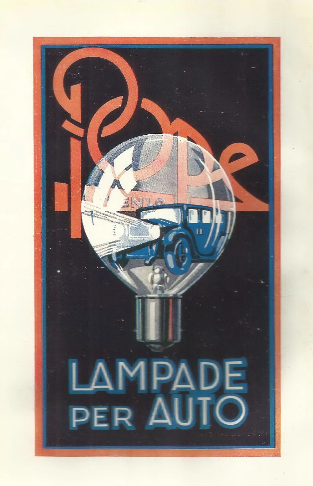 Itala Automobiles Turin and Pope Lamps Advertising, 1920s