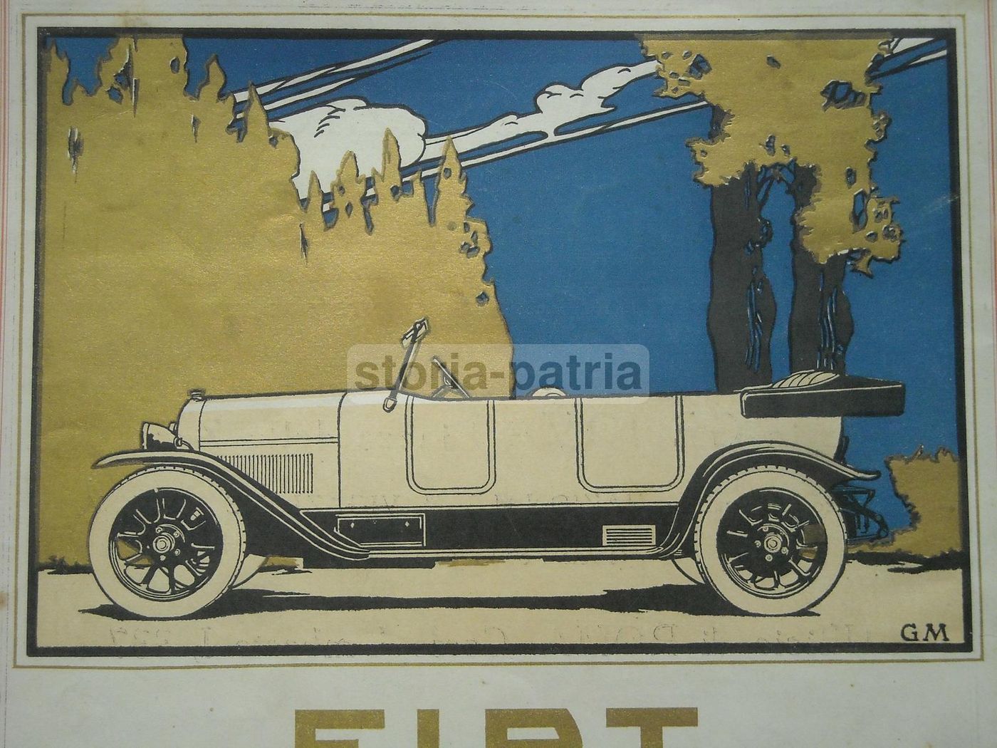 Pubblicità Fiat Lingotto 1922 Cromolitografia Originale Torino