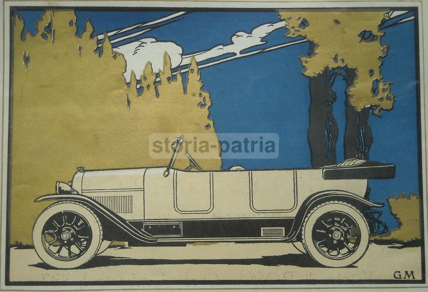 Pubblicità Fiat Lingotto 1922 Cromolitografia Originale Torino