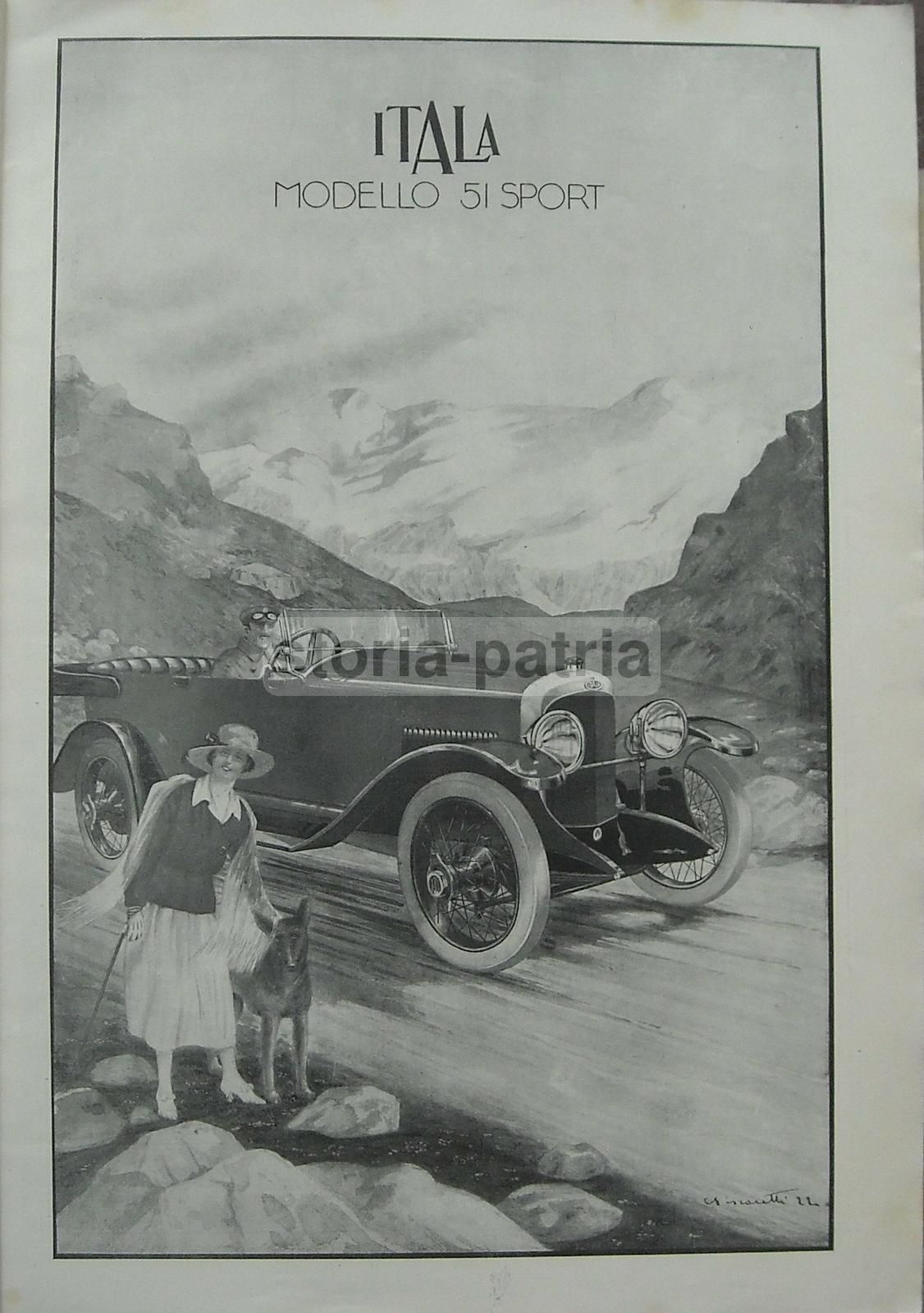 Itala Modello 51 Sport, Pubblicità d'Epoca 1922 Di Biscaretti
