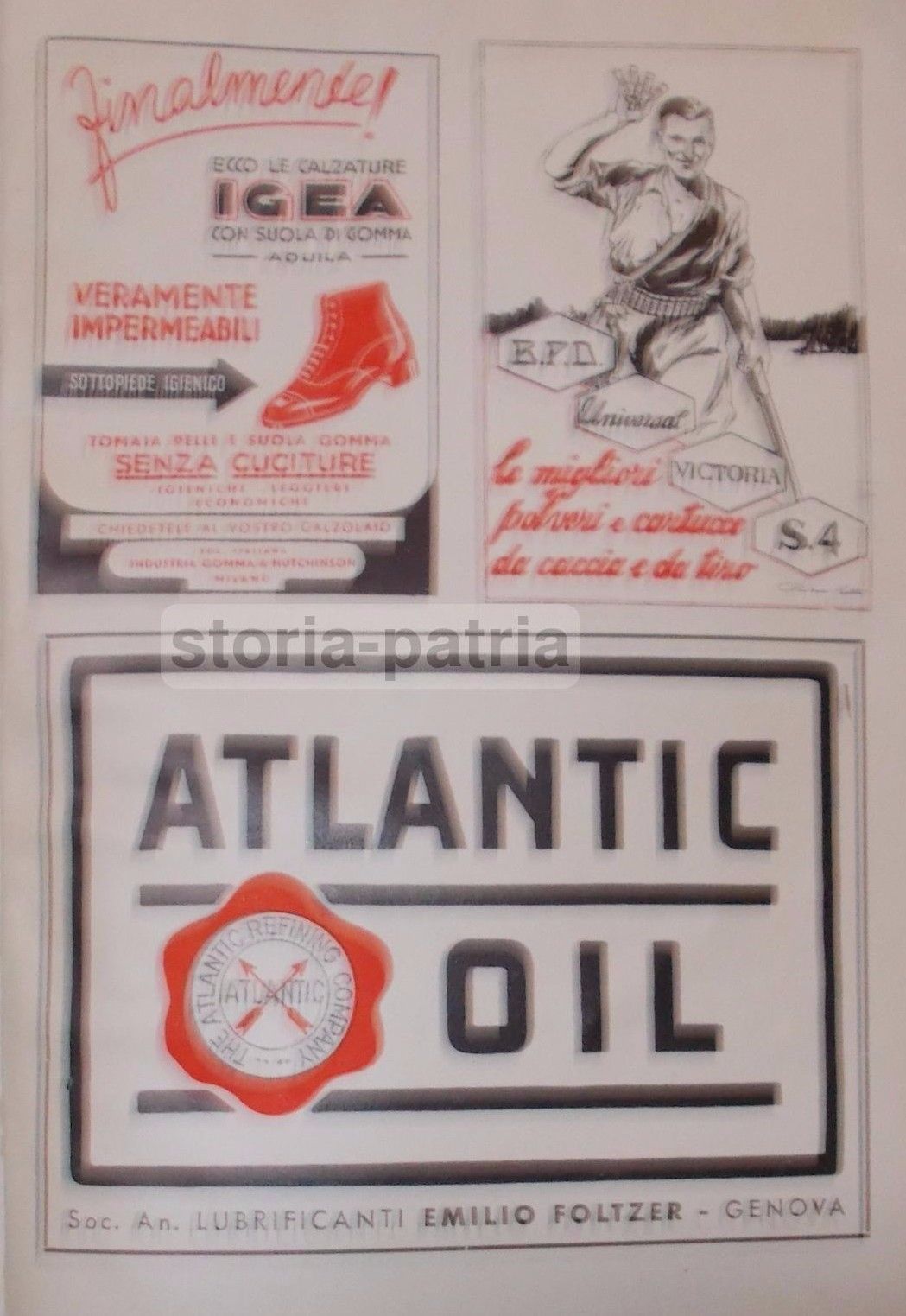Pubblicità Esso Automobili 1935 TCI Calzature Igea Polveri Caccia