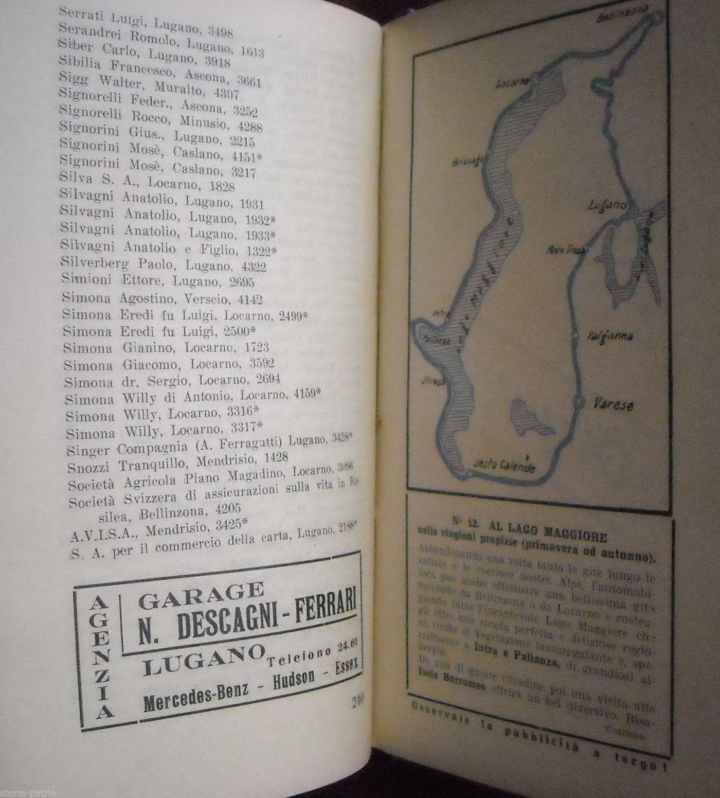 Elenco Automobilisti Ticino 1934: Codice Stradale E Mappe
