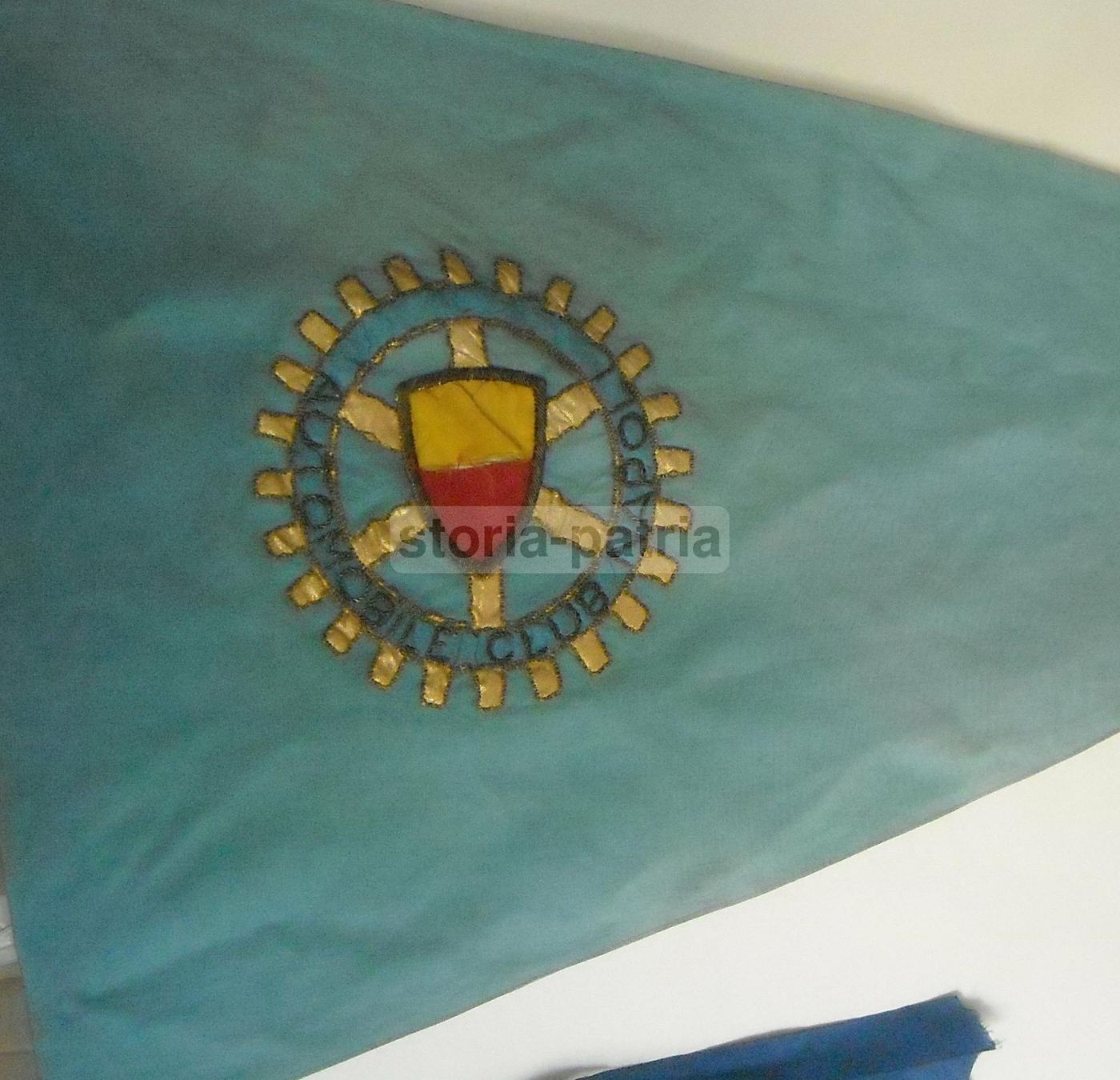 Stendardo Automobil Club Napoli Anni 50 Ricamo Stemma Araldico