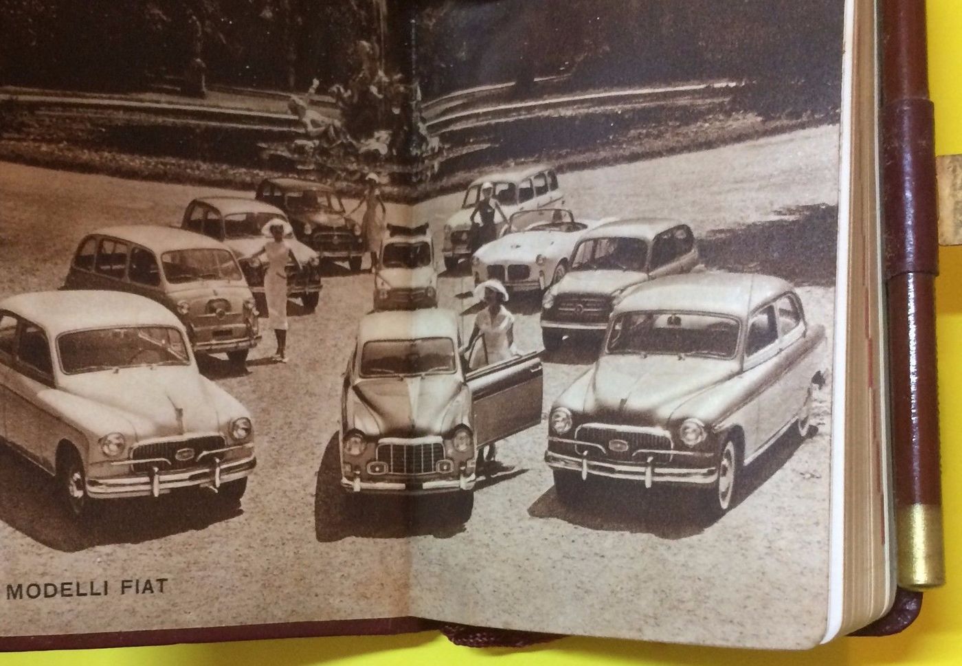 Agenda Pubblicitaria Fiat 1957 Con Copertina In Pelle Nazareno Gabrielli