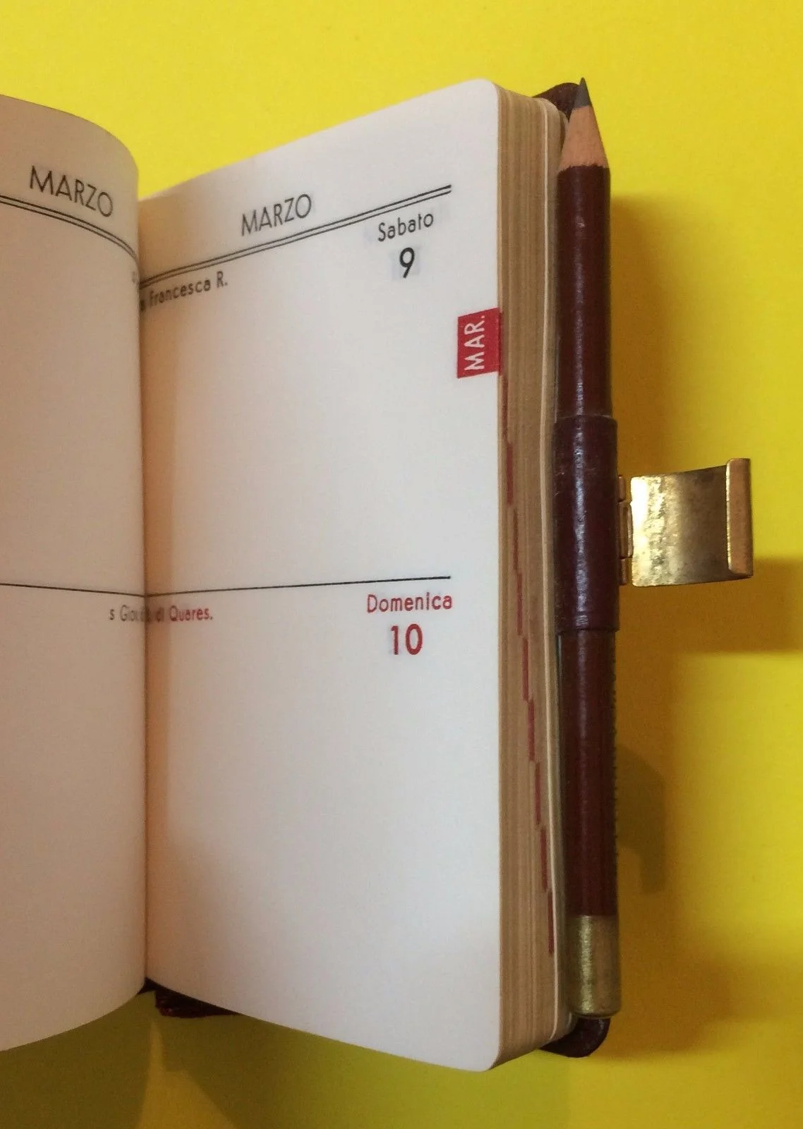 Fiat Advertising Diary 1957 Leather Nazareno Gabrielli