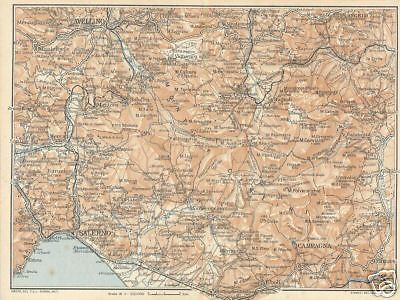 Mappa Antica Di Avellino, Salerno E Campania (Vallardi, Primi '900)