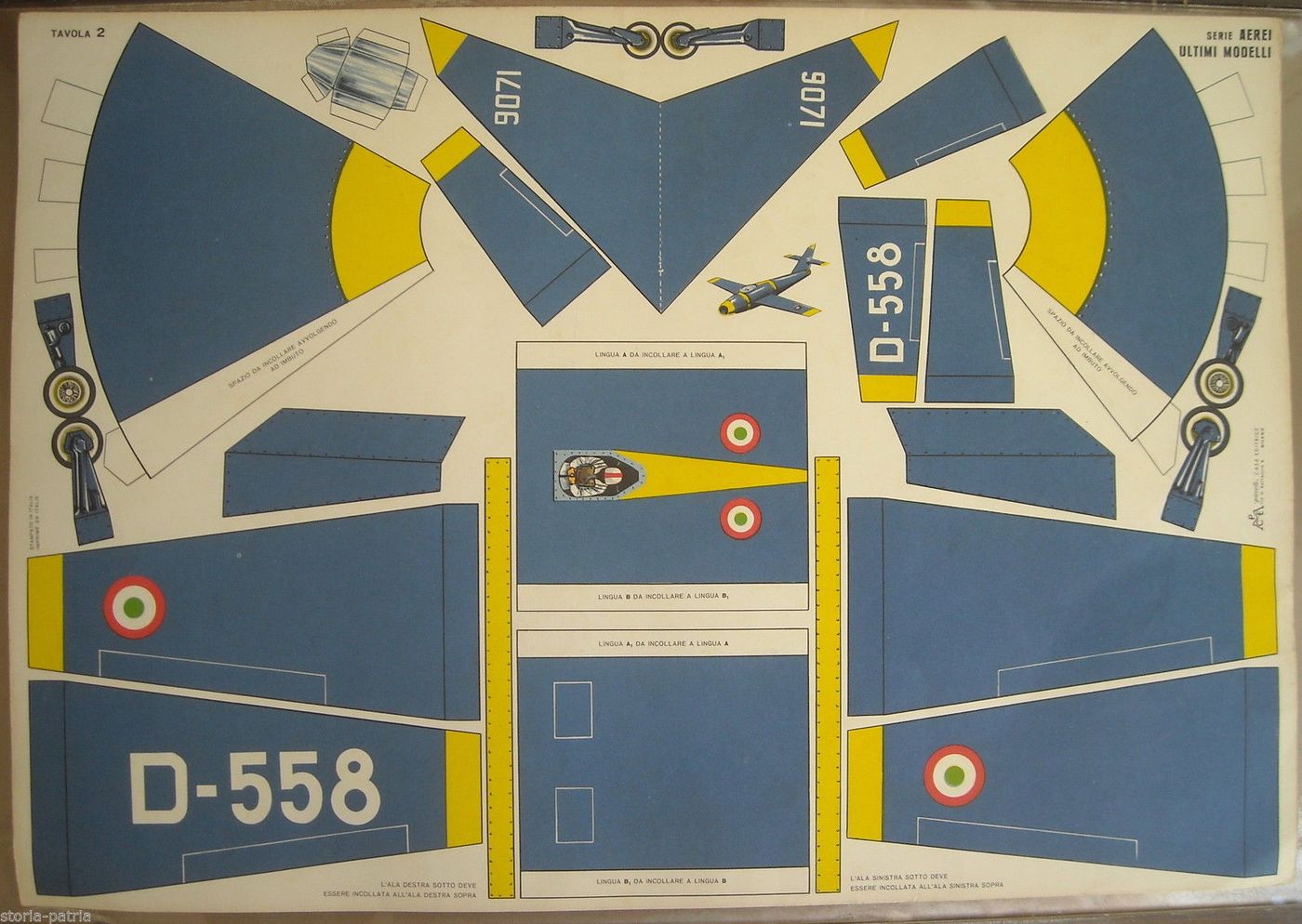Aeroplano Da Ritagliare Aviazione Italiana Anni '50 (tavola 2)