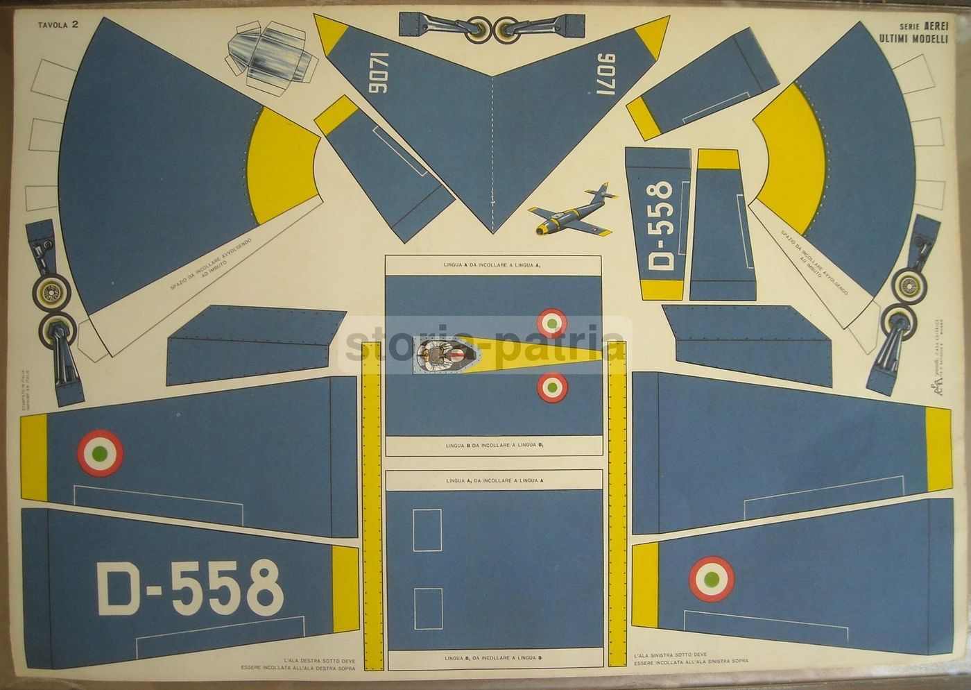Aeroplano Da Ritagliare Aviazione Italiana Anni '50 (tavola 2)
