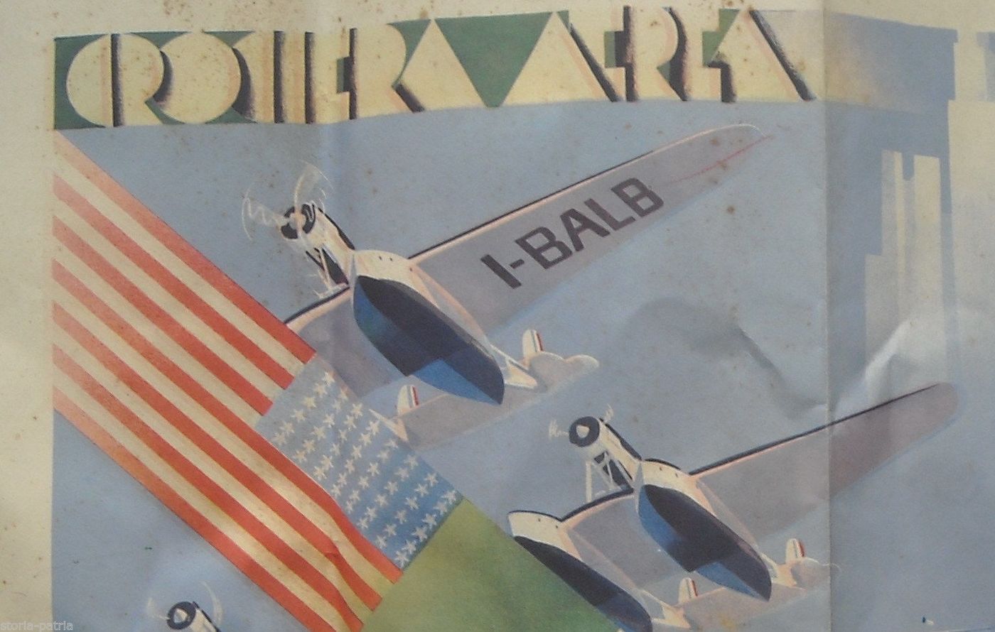 Crociera Aerea Del Decennale Balbo 1933 Manifesto Futurista Originale