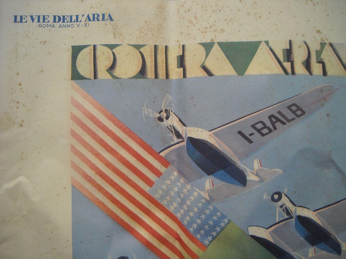 Crociera Aerea Del Decennale Balbo 1933 Manifesto Futurista Originale