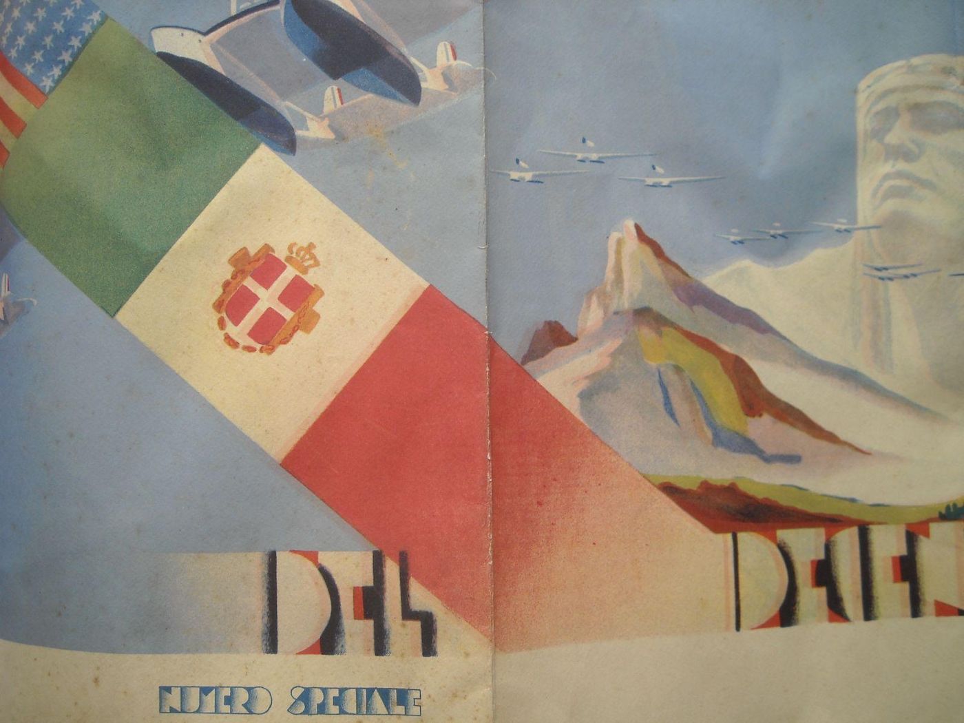 Crociera Aerea Del Decennale Balbo 1933 Manifesto Futurista Originale
