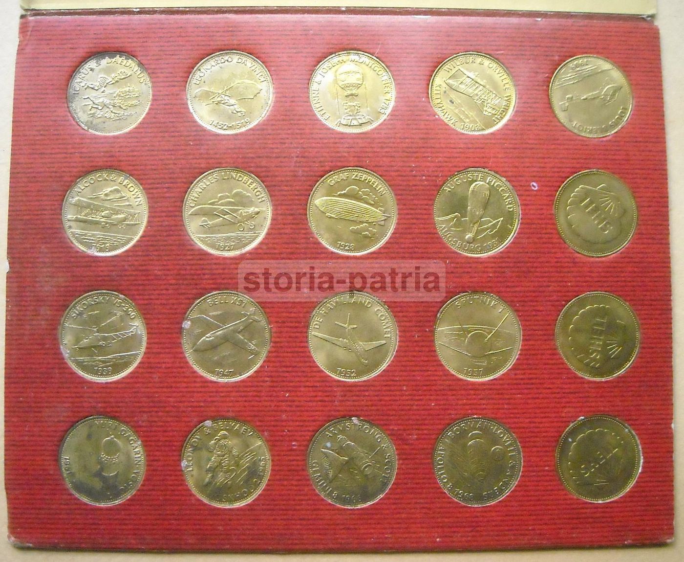 Collezione 20 Medaglie Storia Aviazione Astronautica Shell Anni 70