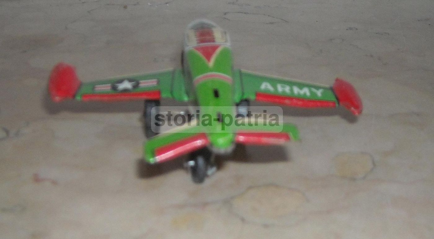 Modellino Aereo Militare Vintage In Latta, Made In Japan, Prima Metà Del '900