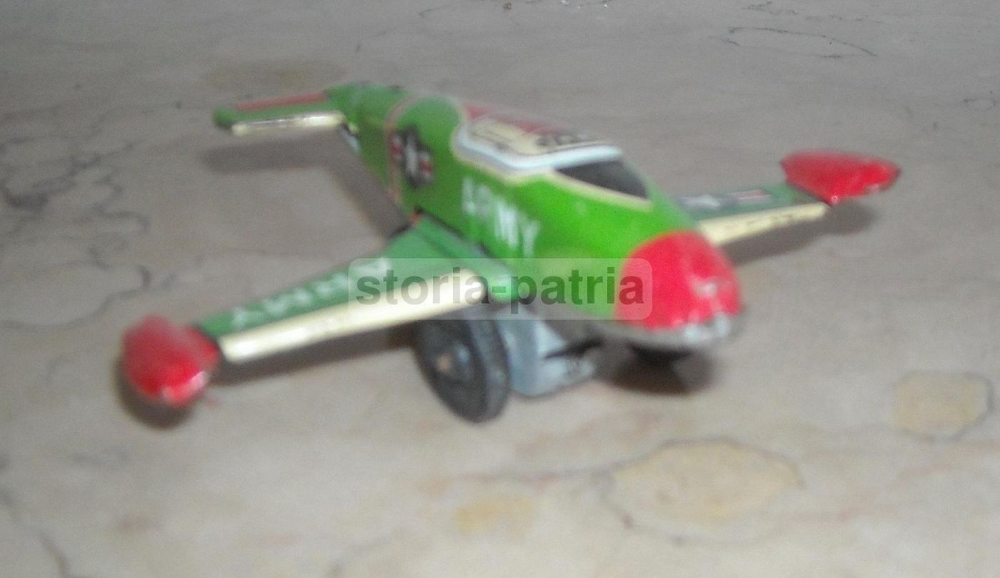 Modellino Aereo Militare Giocattolo Vintage, Made In Japan, Prima Metà Del XX Secolo