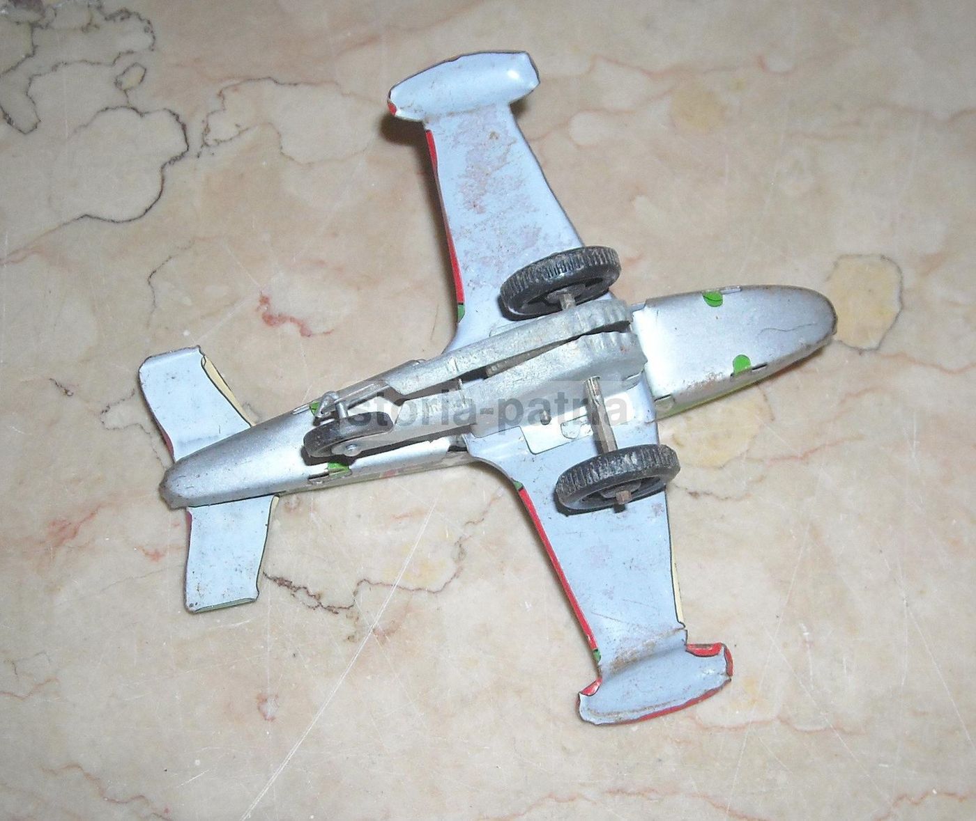 Modellino Aereo Militare Vintage In Latta, Made In Japan, Prima Metà Del '900
