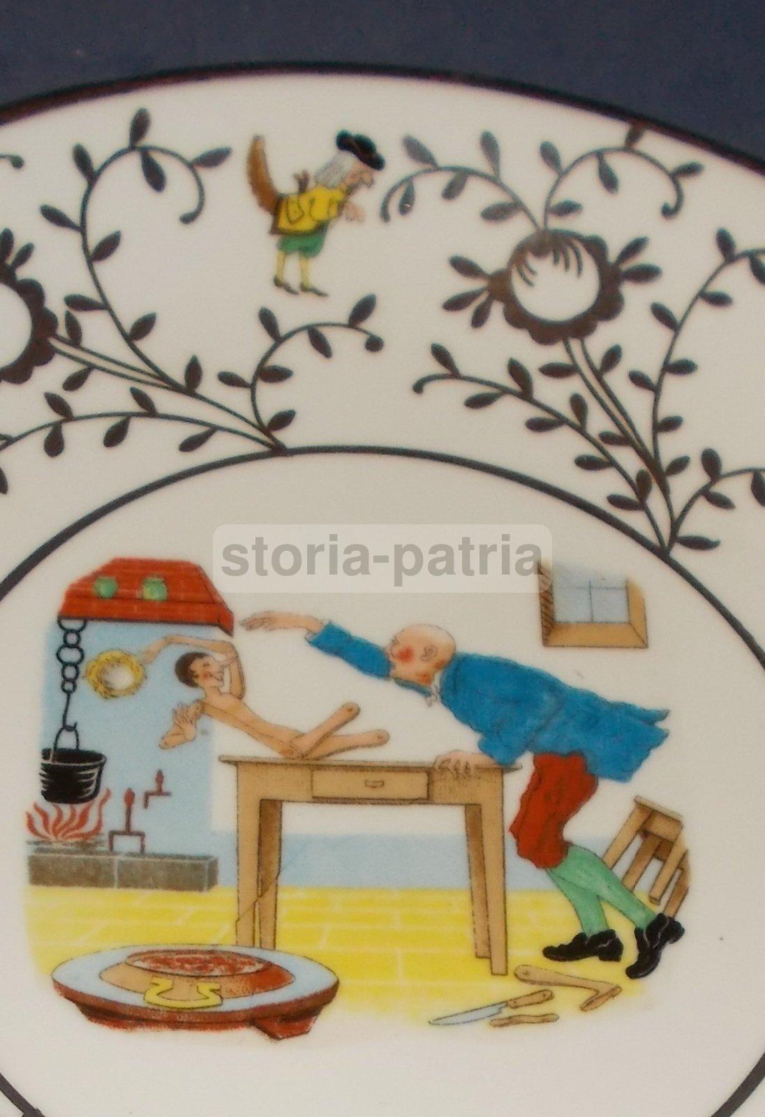 Piatto In Porcellana Richard Ginori: Pinocchio E Geppetto