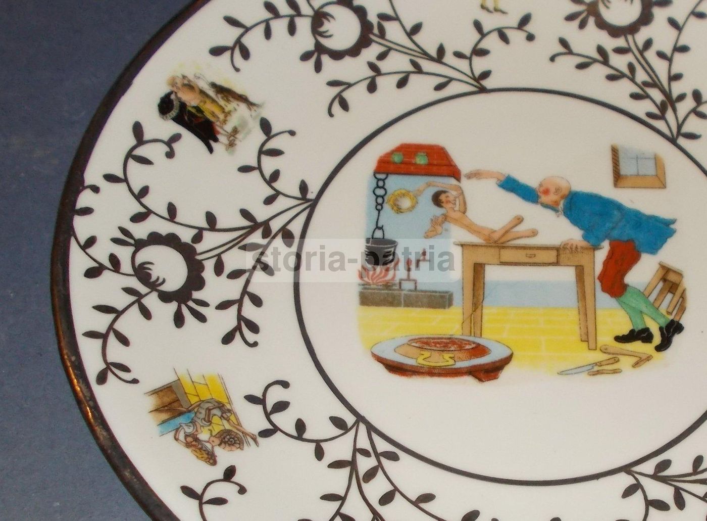 Piatto In Porcellana Richard Ginori: Pinocchio E Geppetto