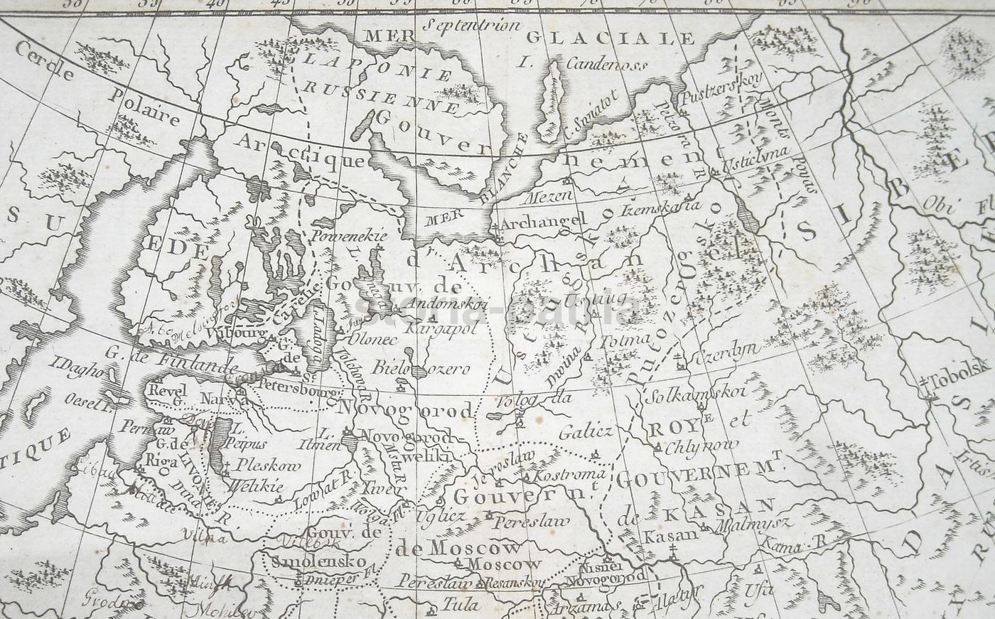 Mappa Antica Della Russia d'Europa, Baltico, Polonia E Siberia, XVIII Secolo