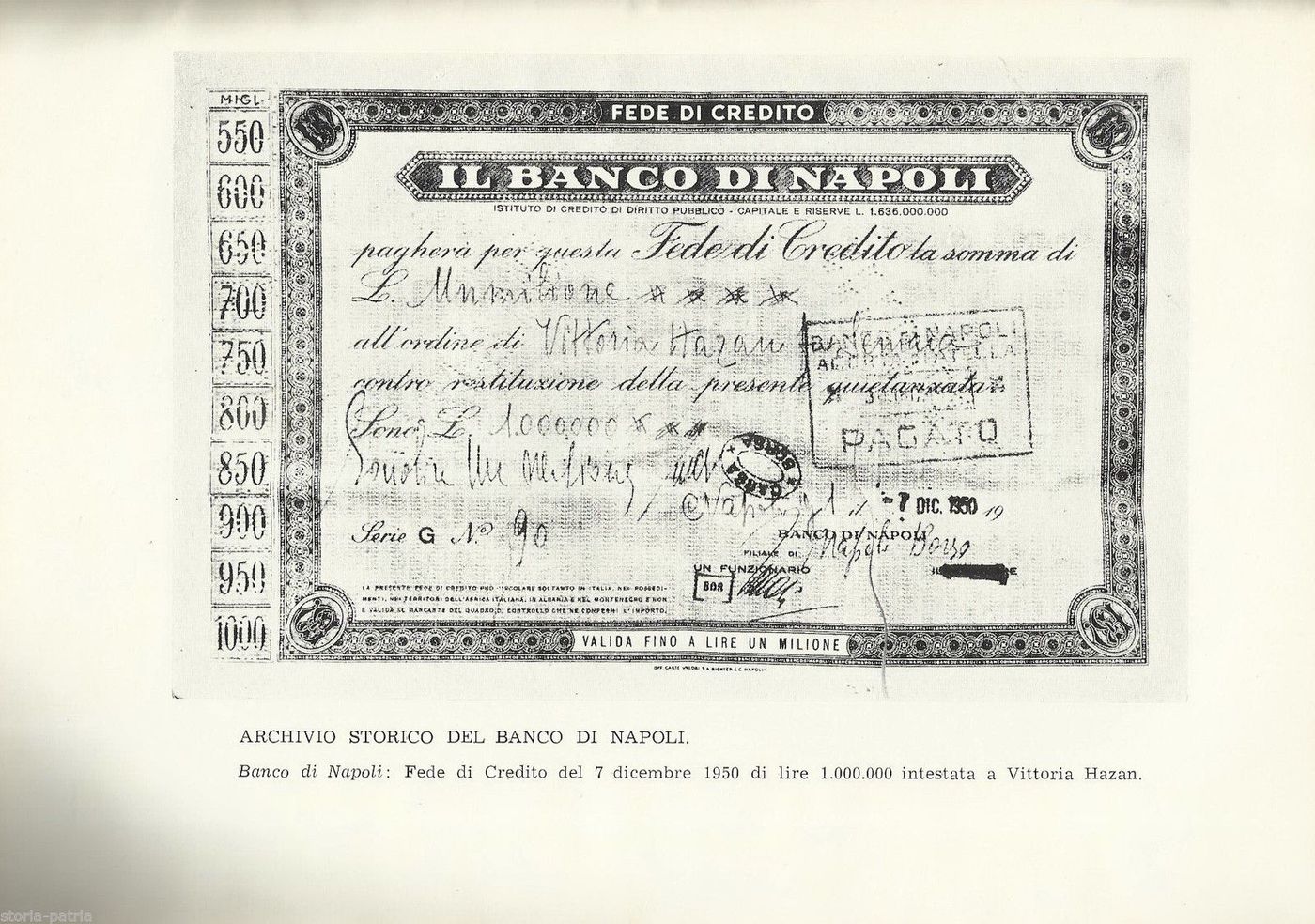 Fede Di Credito Del Banco Di Napoli, 1963, Vincenzo Baratta, Notariato