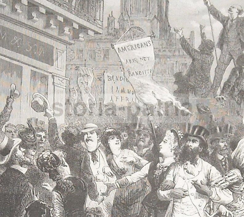 Stampa Antica: Carnevale, "Noi Siamo Dei Banditi!", Bayard, XIX Secolo