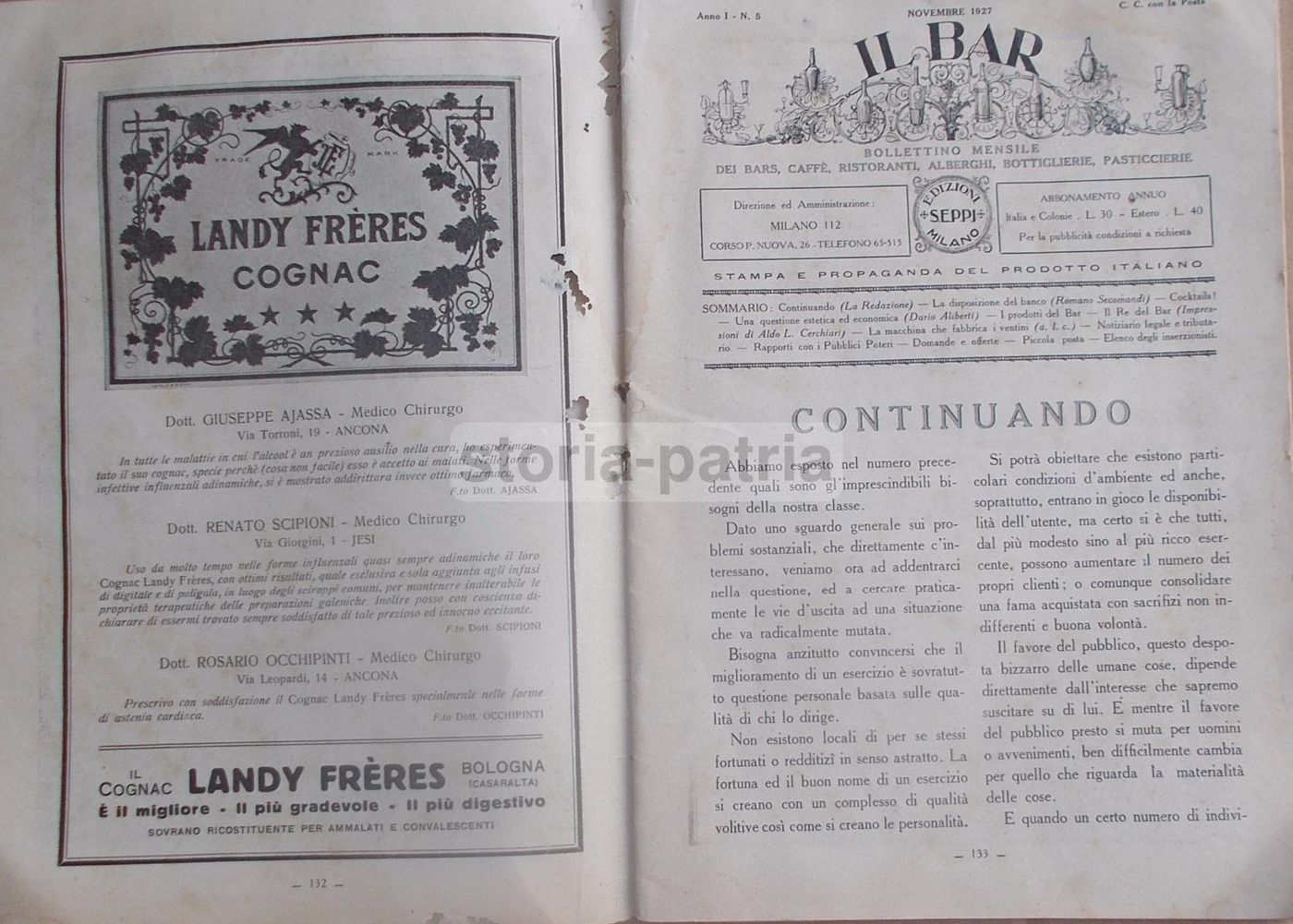 Il Bar 1927: Rivista Per Caffè, Ristoranti E Pubblicità (Strega, Isolabella)
