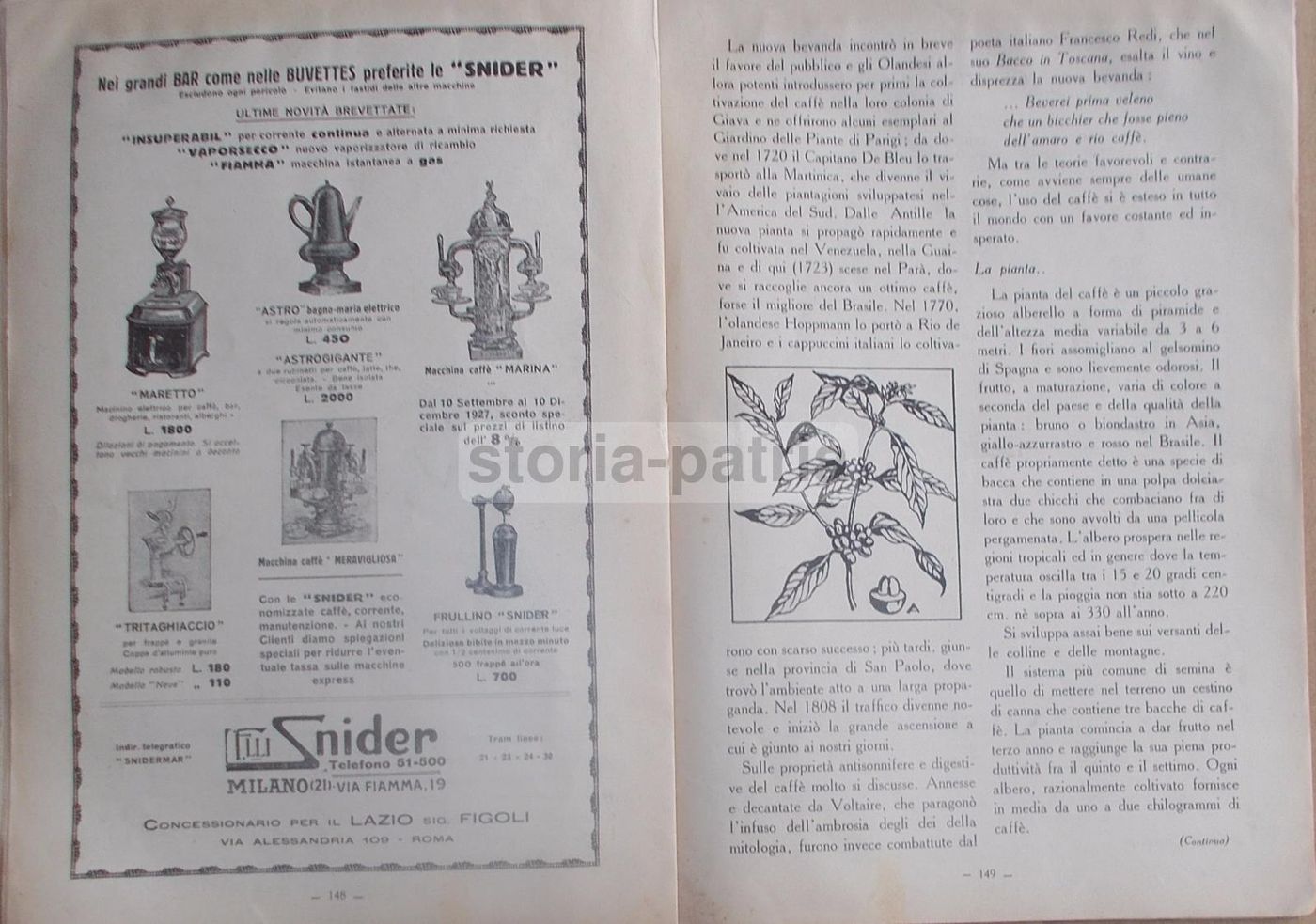 Il Bar 1927: Rivista Per Caffè, Ristoranti E Pubblicità (Strega, Isolabella)