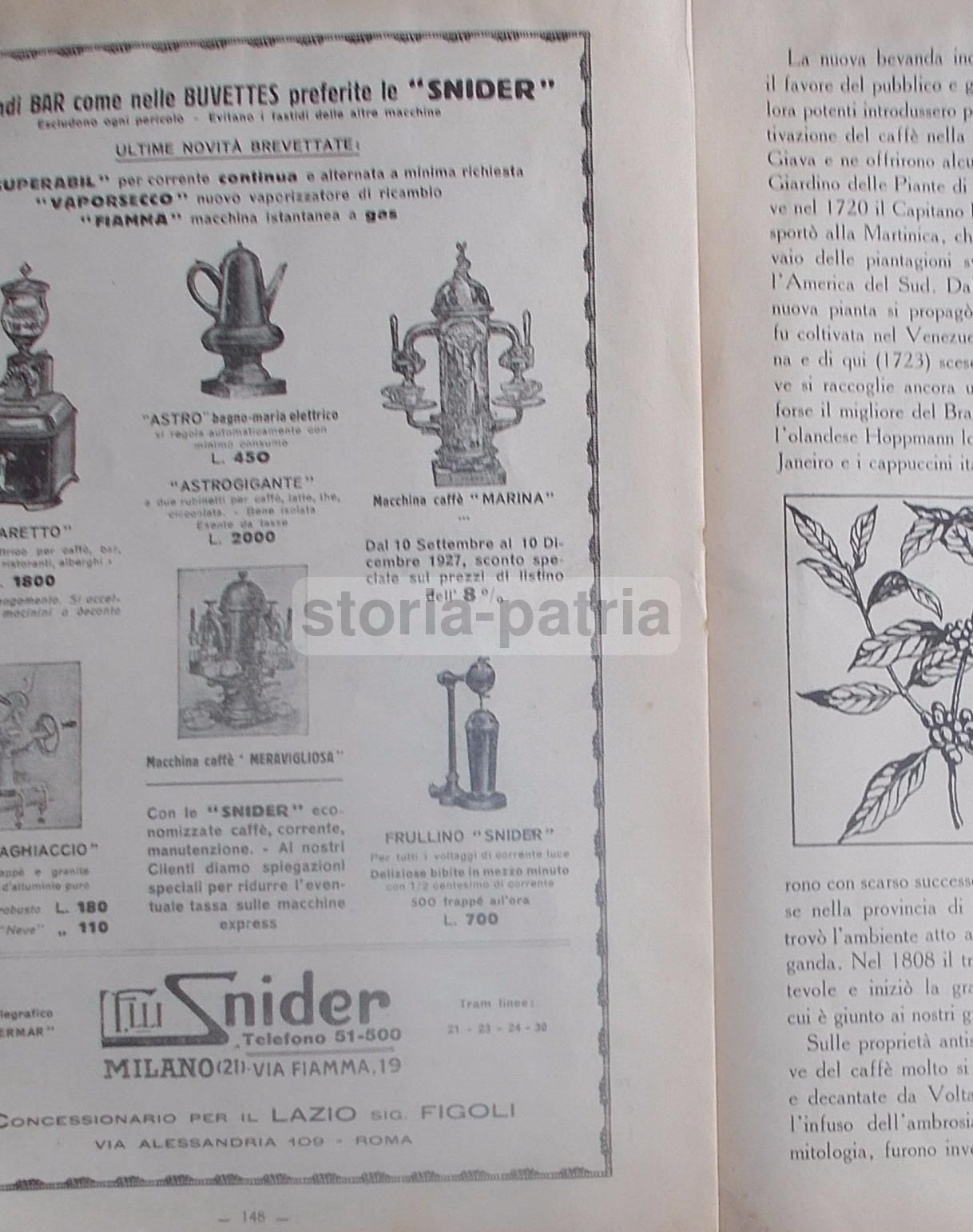Il Bar 1927: Rivista Per Caffè, Ristoranti E Pubblicità (Strega, Isolabella)