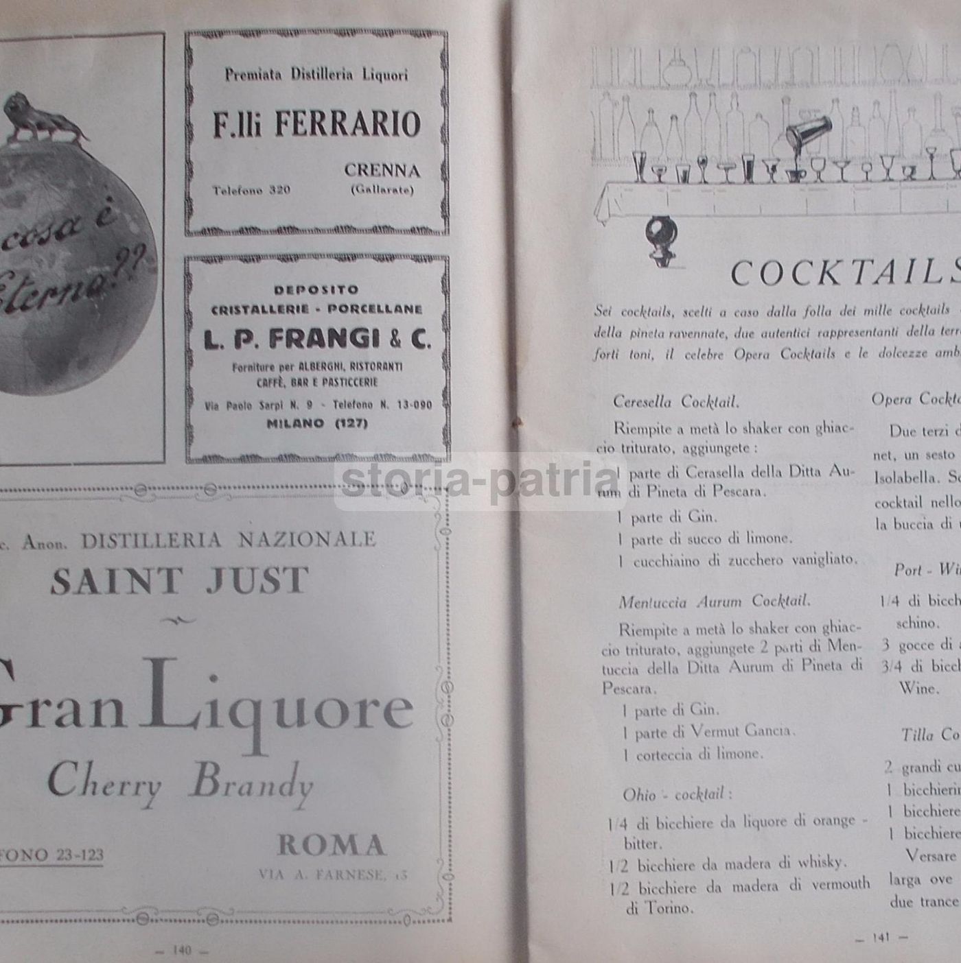 Il Bar 1927: Rivista Per Caffè, Ristoranti E Pubblicità (Strega, Isolabella)