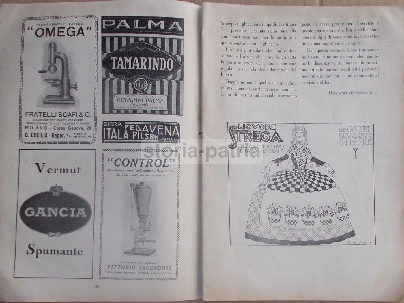 Il Bar 1927: Rivista Per Caffè, Ristoranti E Pubblicità (Strega, Isolabella)