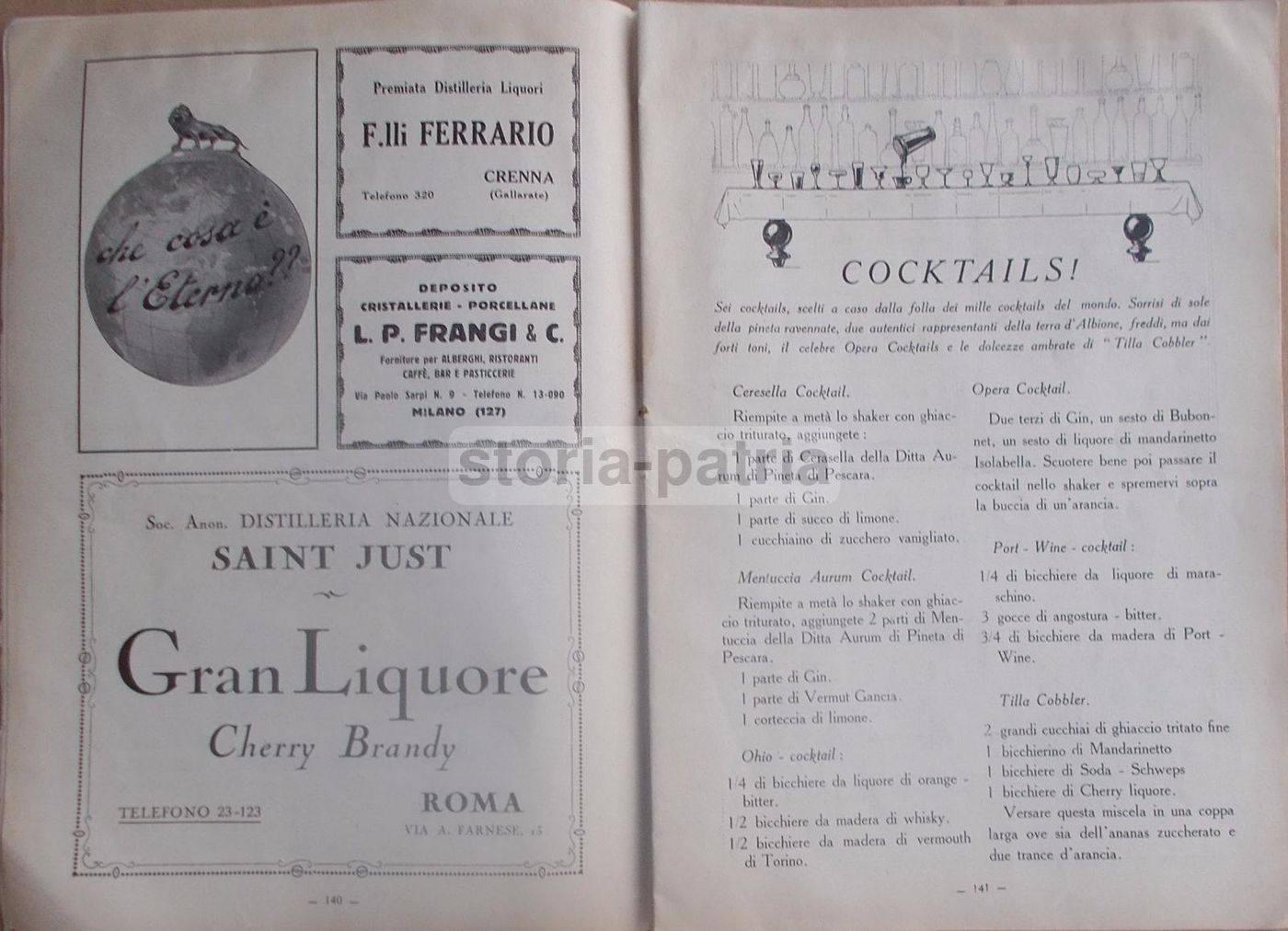 Il Bar 1927: Rivista Per Caffè, Ristoranti E Pubblicità (Strega, Isolabella)