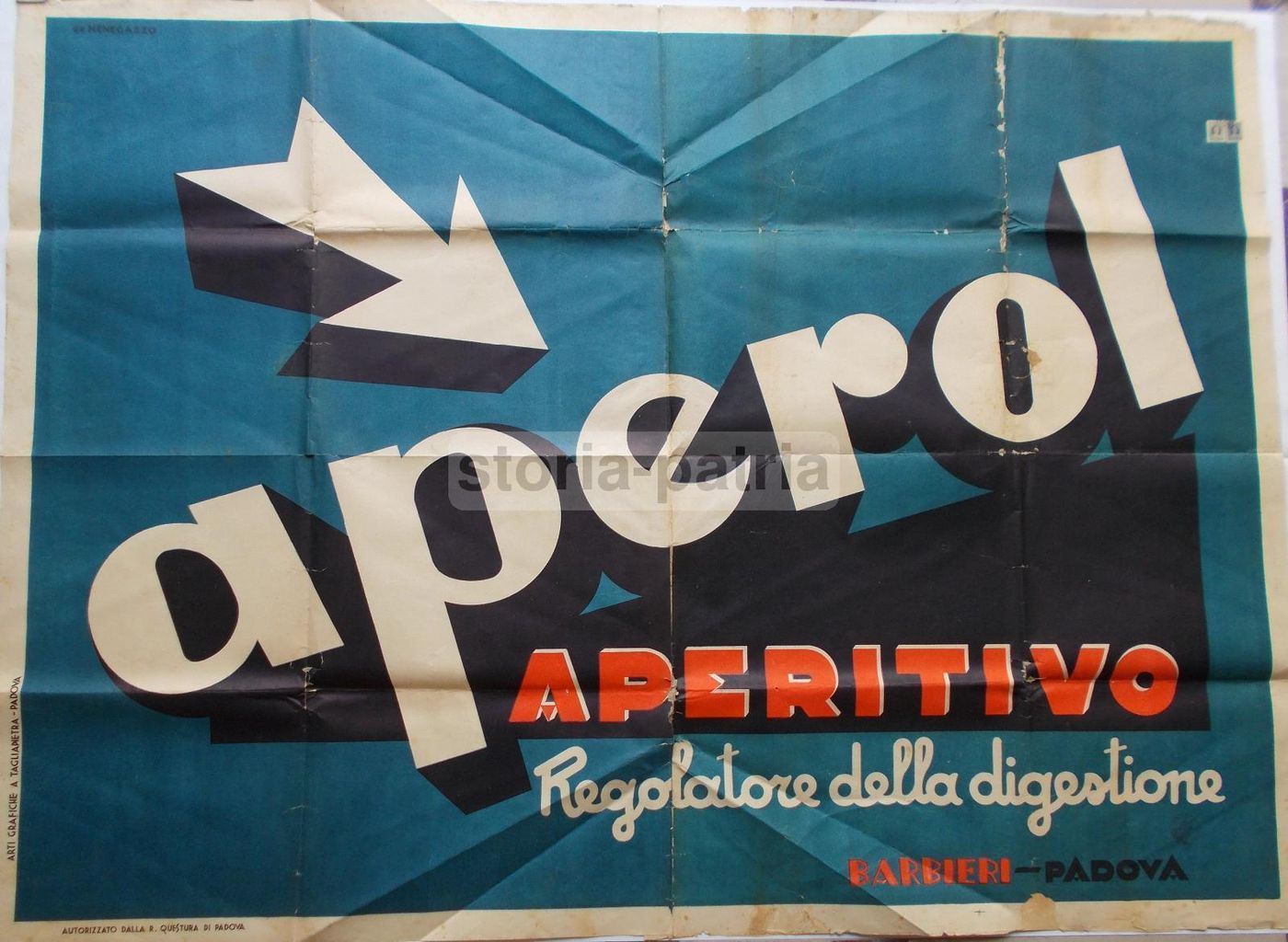 Manifesto Aperol Barbieri Padova Menegazzo Futurista Anni '20