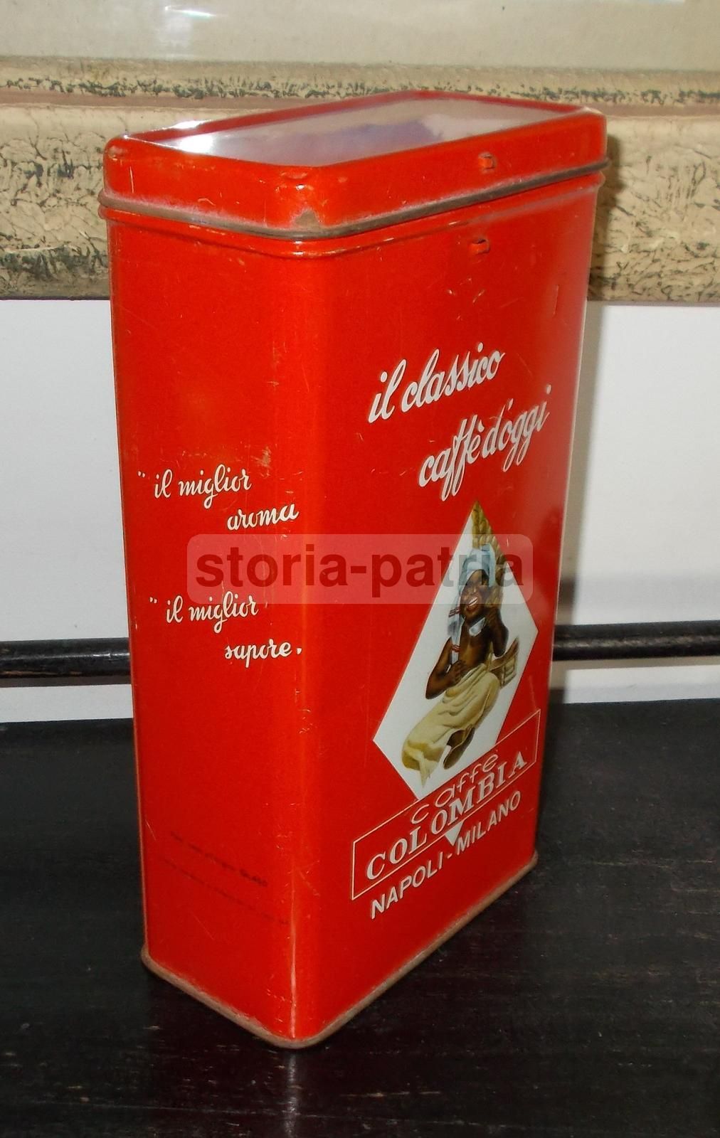 Scatola In Latta Caffè Colombia Napoli Milano, Anni '60