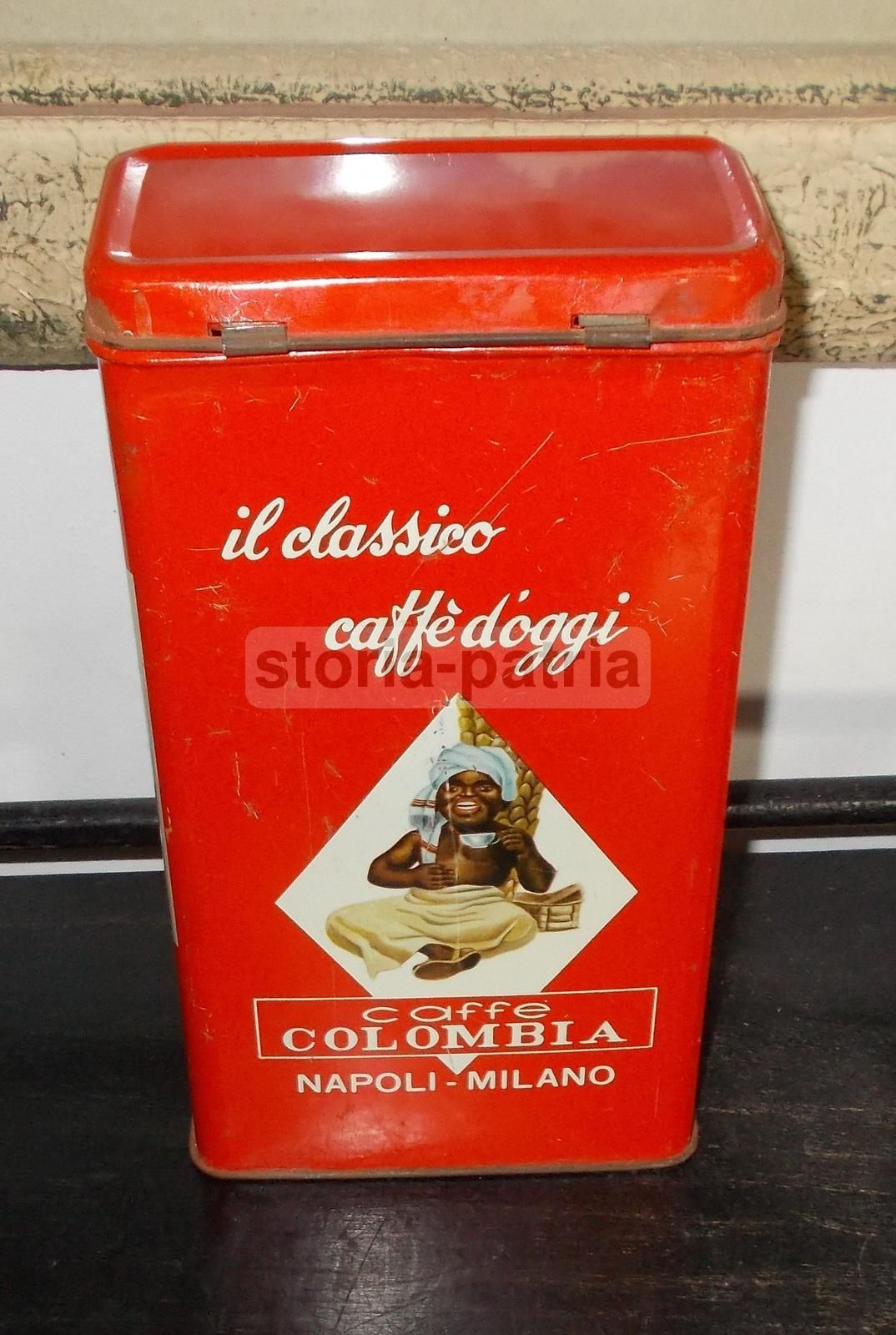Scatola In Latta Caffè Colombia Napoli Milano, Anni '60