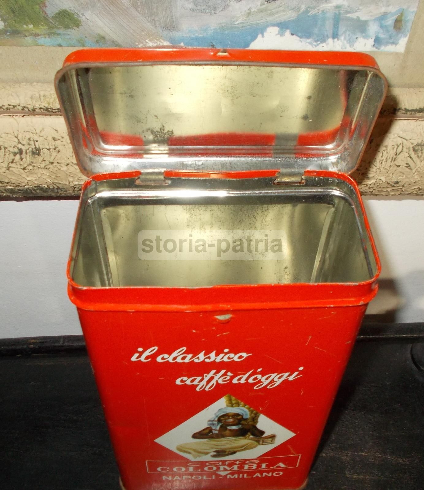 Scatola In Latta Caffè Colombia Napoli Milano, Anni '60
