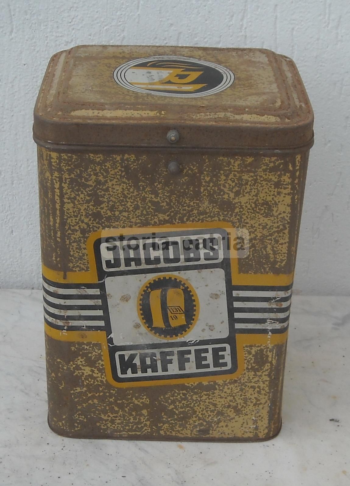Scatola Latta Pubblicitaria Caffè Jacobs Bremen Anni '30 '50