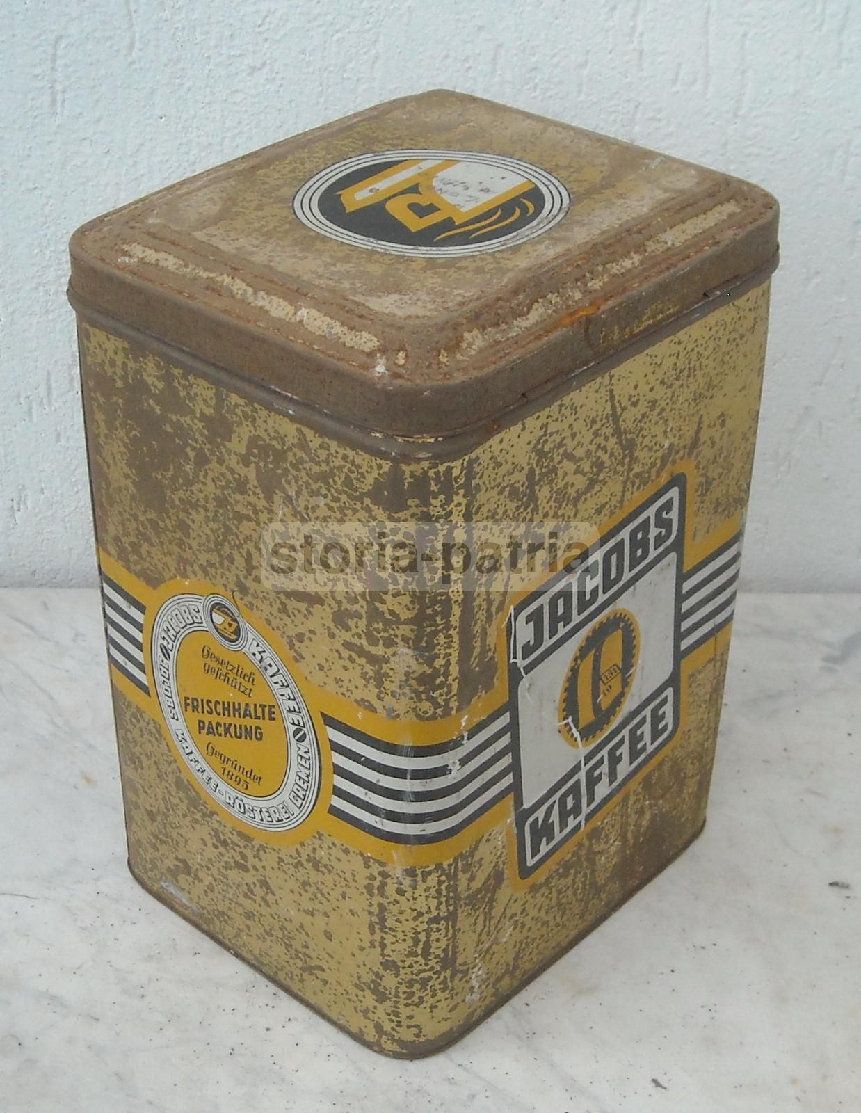 Scatola Latta Pubblicitaria Caffè Jacobs Bremen Anni '30 '50
