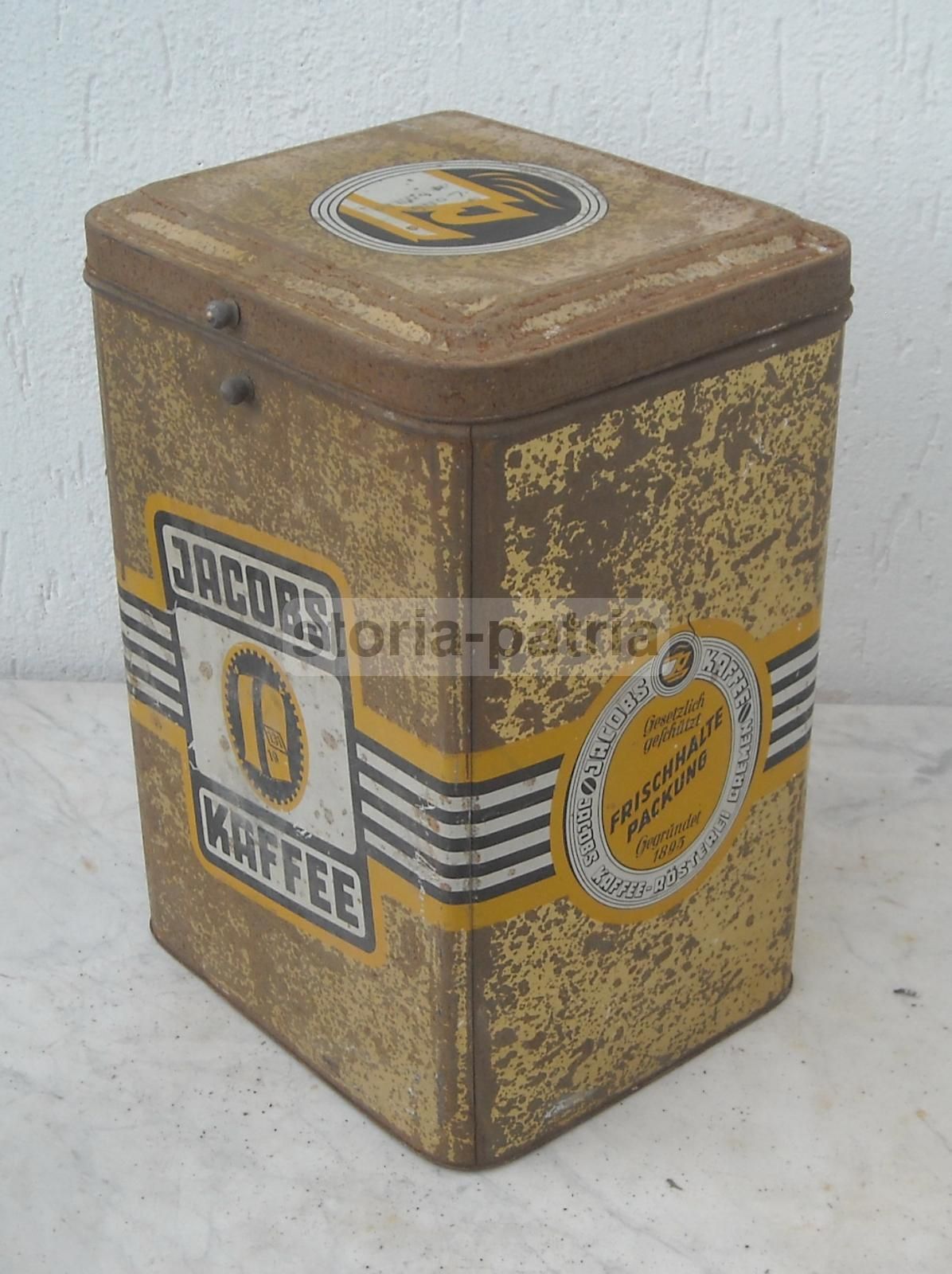 Scatola Latta Pubblicitaria Caffè Jacobs Bremen Anni '30 '50