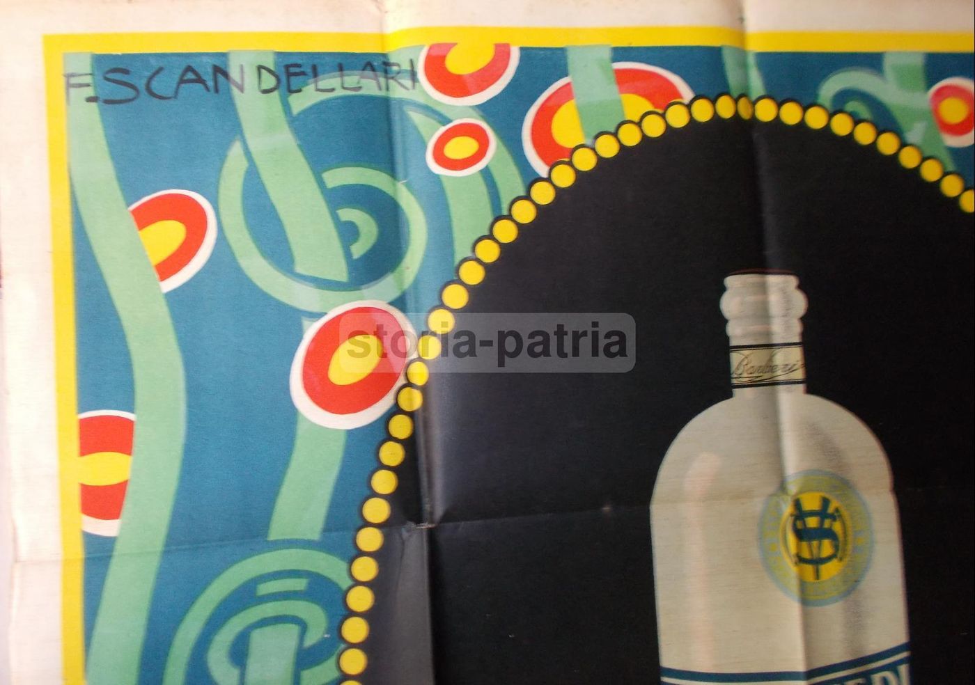 Manifesto Pubblicitario Liquore Ovos Scandellari Liberty Padova