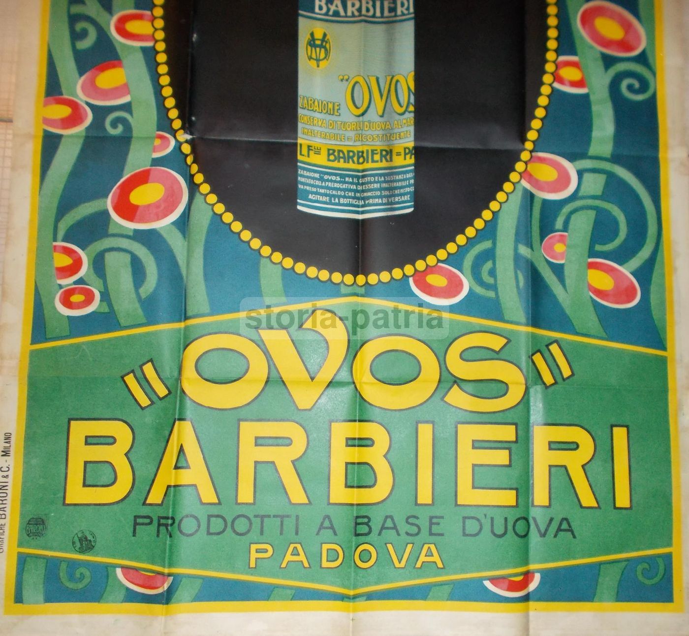 Manifesto Pubblicitario Liquore Ovos Scandellari Liberty Padova