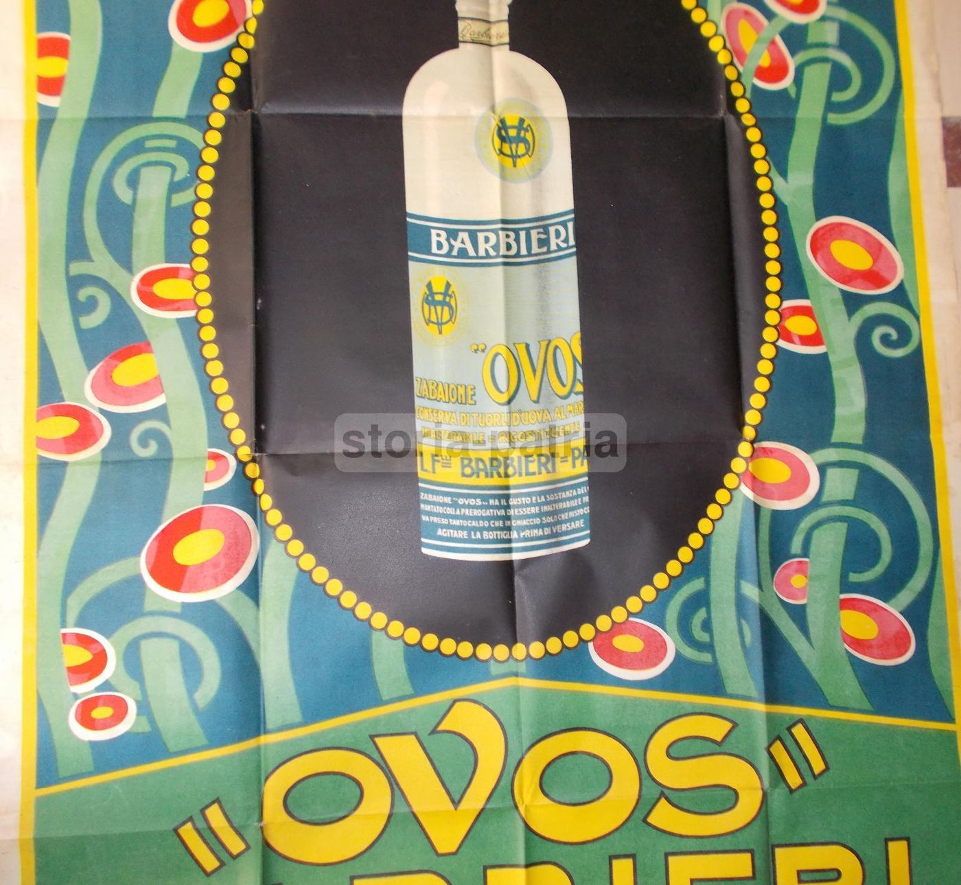 Manifesto Pubblicitario Liquore Ovos Scandellari Liberty Padova