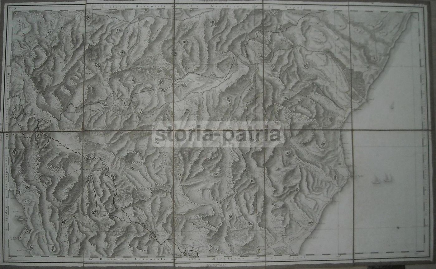 Mappa Antica Di Basilicata E Calabria N. 25, Rizzi Zannoni, 1800