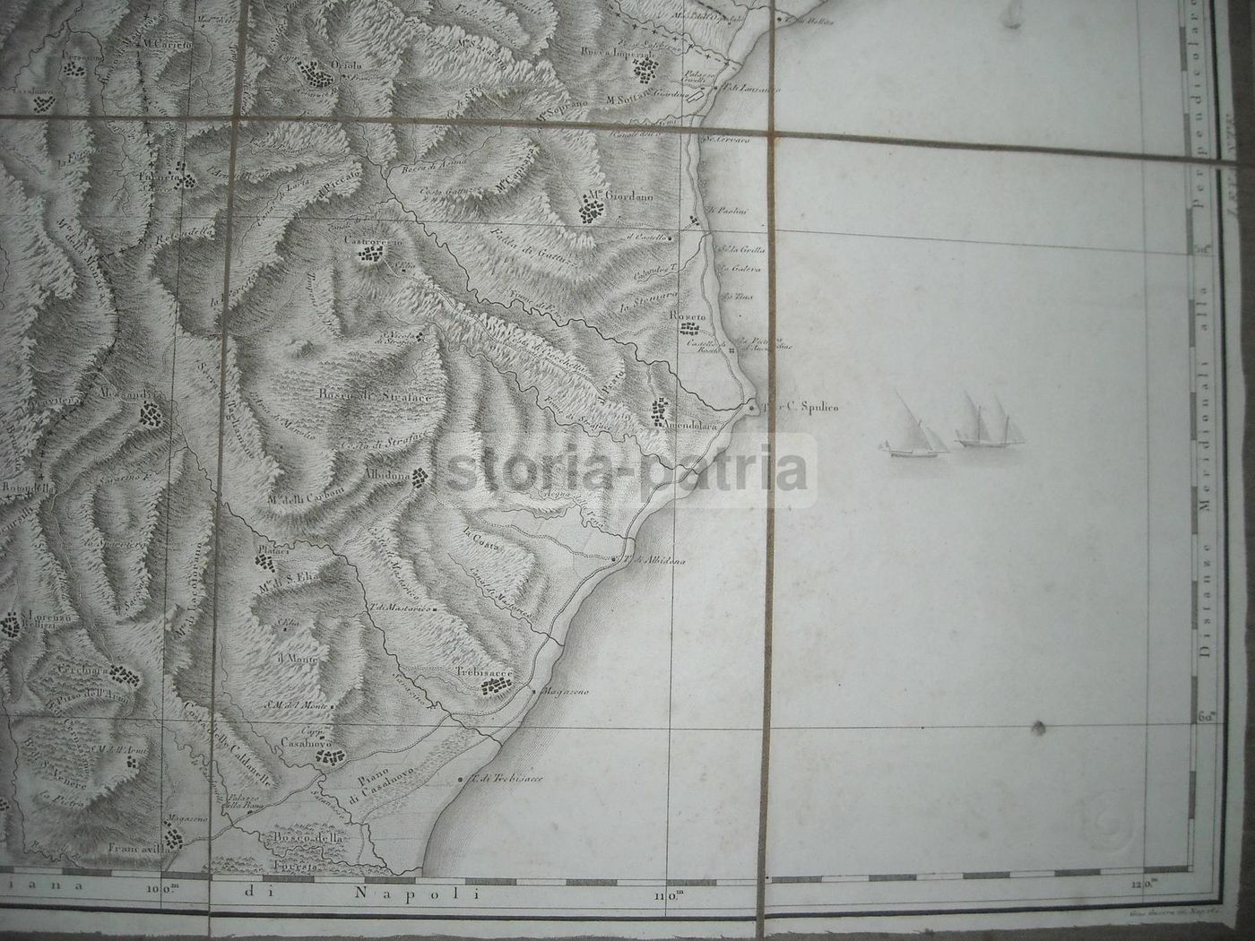 Mappa Antica Di Basilicata E Calabria N. 25, Rizzi Zannoni, 1800