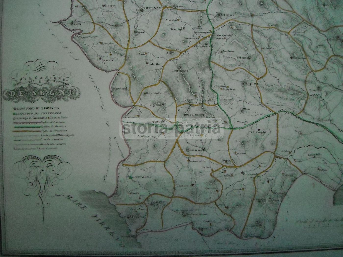 Provincia Di Basilicata: Mappa Geografica Antica Di Gabriello De Sanctis (1856)