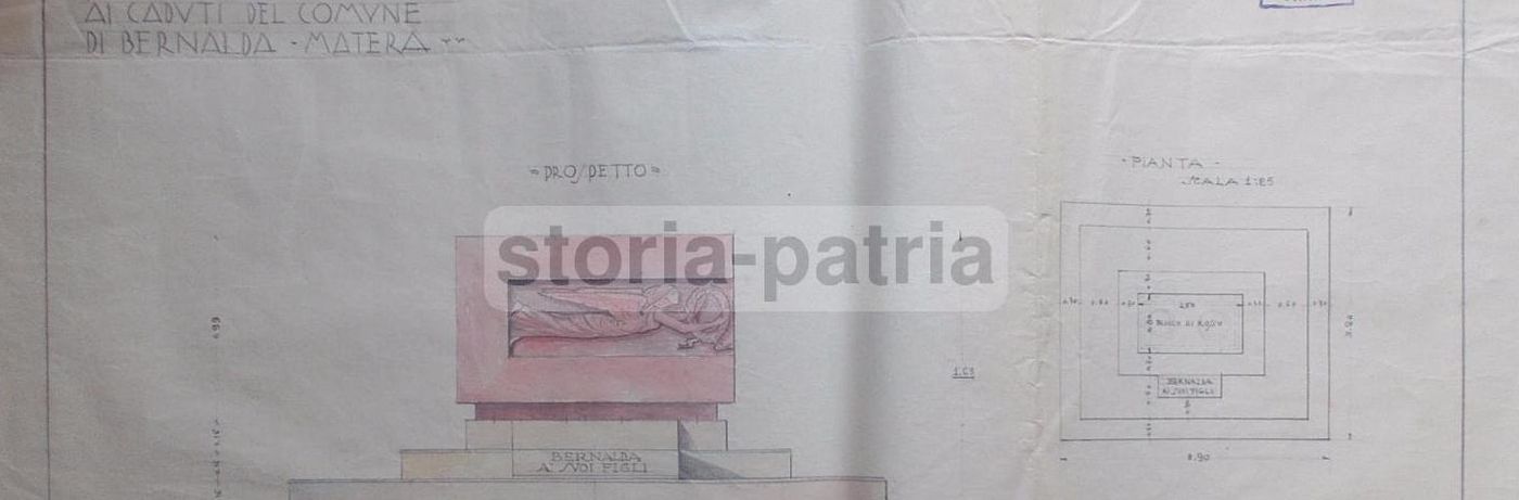 Progetto Per Il Monumento Ai Caduti Di Bernalda (Matera), 1935   Nicola Bassi