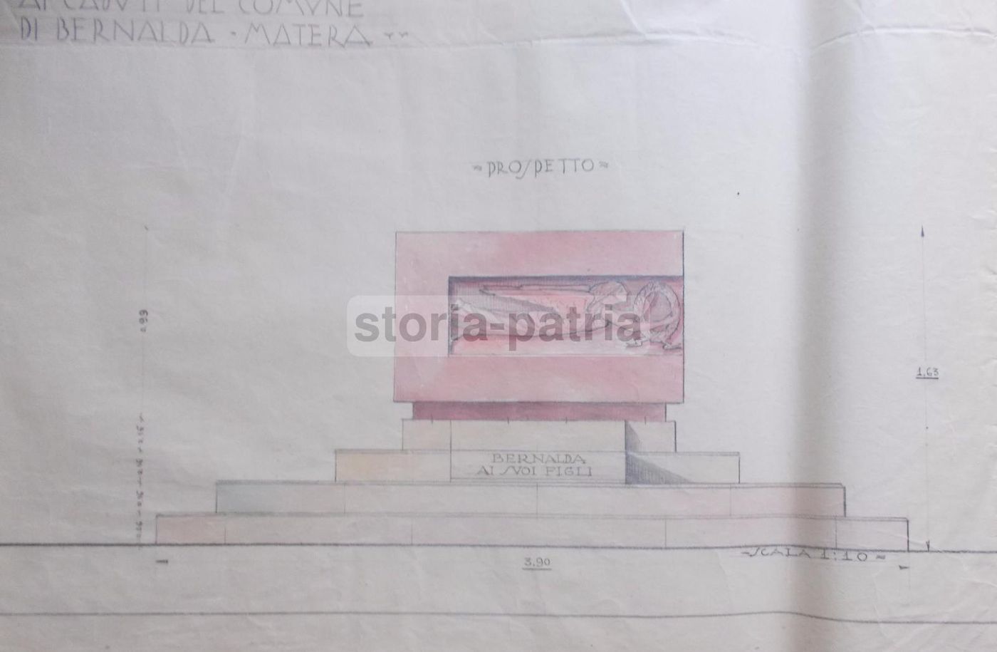 Progetto Per Il Monumento Ai Caduti Di Bernalda (Matera), 1935   Nicola Bassi